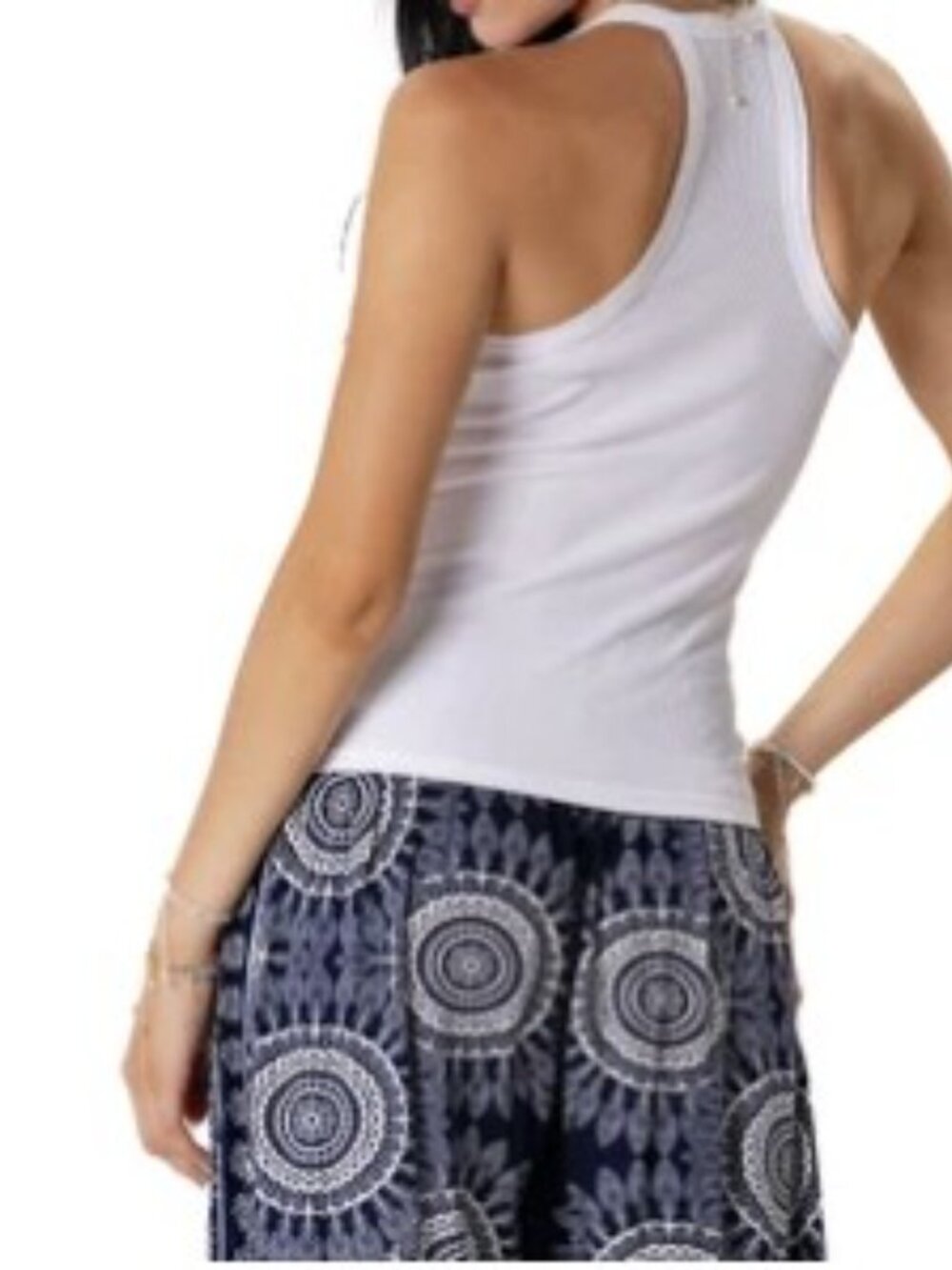 Lotus and Luna White Strappy Racerback Tank - Picture 3 of 3